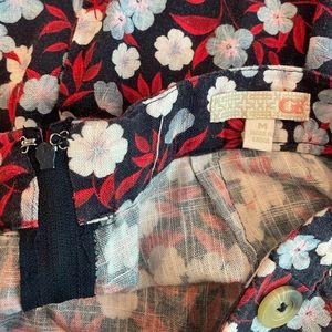 Red, White, and Blue Floral Skirt Girl’s Medium